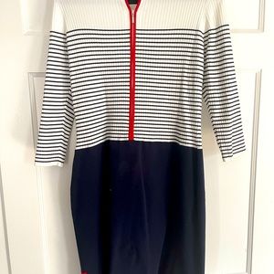 St James Mademoiselle Knit Sweater Dress with red lining